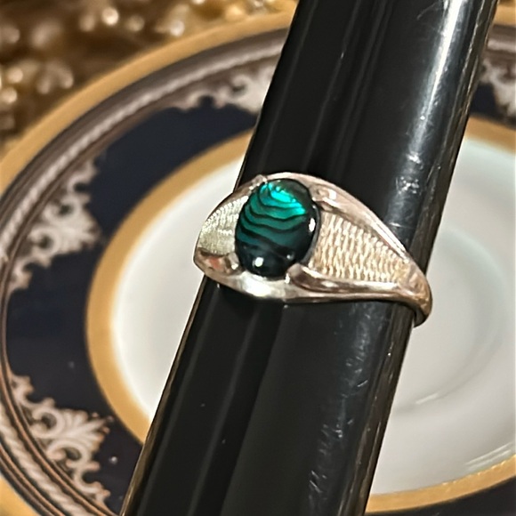 Vintage Sterling Silver Abalone ShellRing